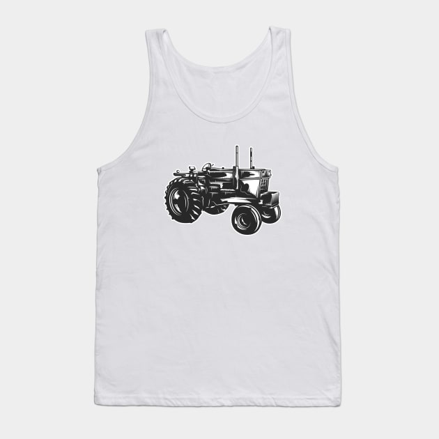 Black Tractor Tank Top by Islanr